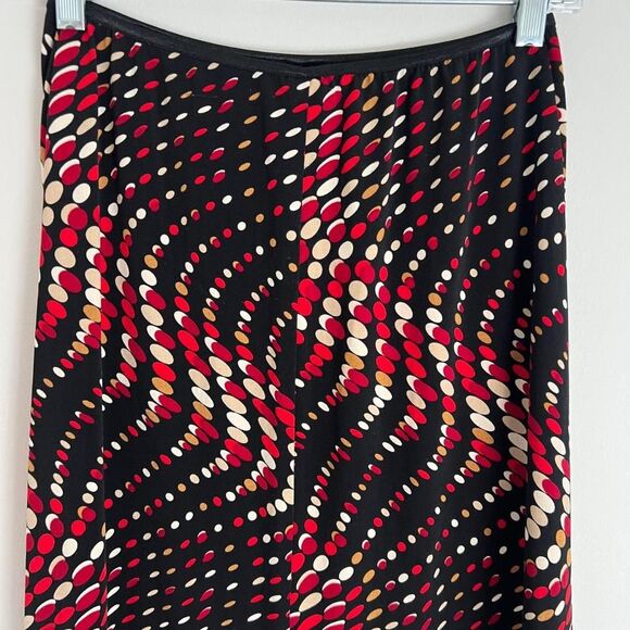 VINTAGE BLACK AND RED WRAPPER POLKA DOT MIDI SKIRT - Picture 4 of 8
